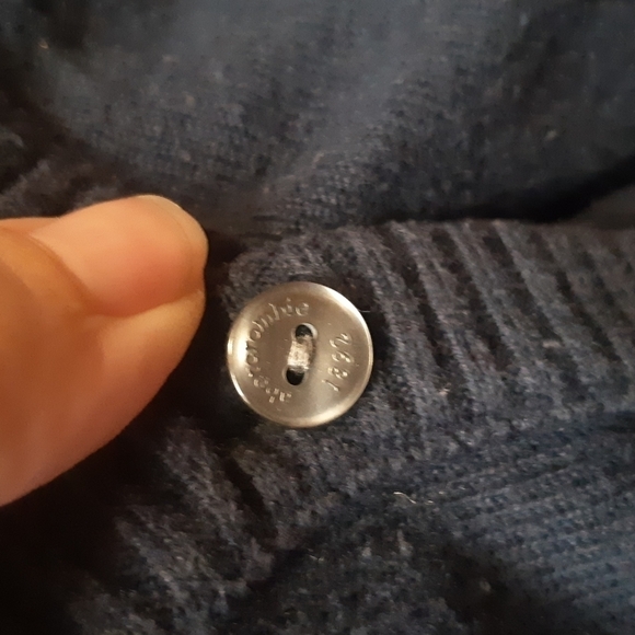 Abercrombie girls size XL cardigan sweater button up navy blue flower details - Picture 5 of 8